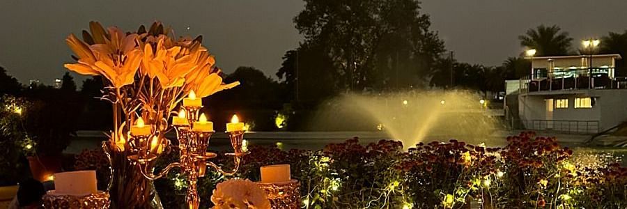 Creative showing a candlelight dinner set up at Karma Lakelands