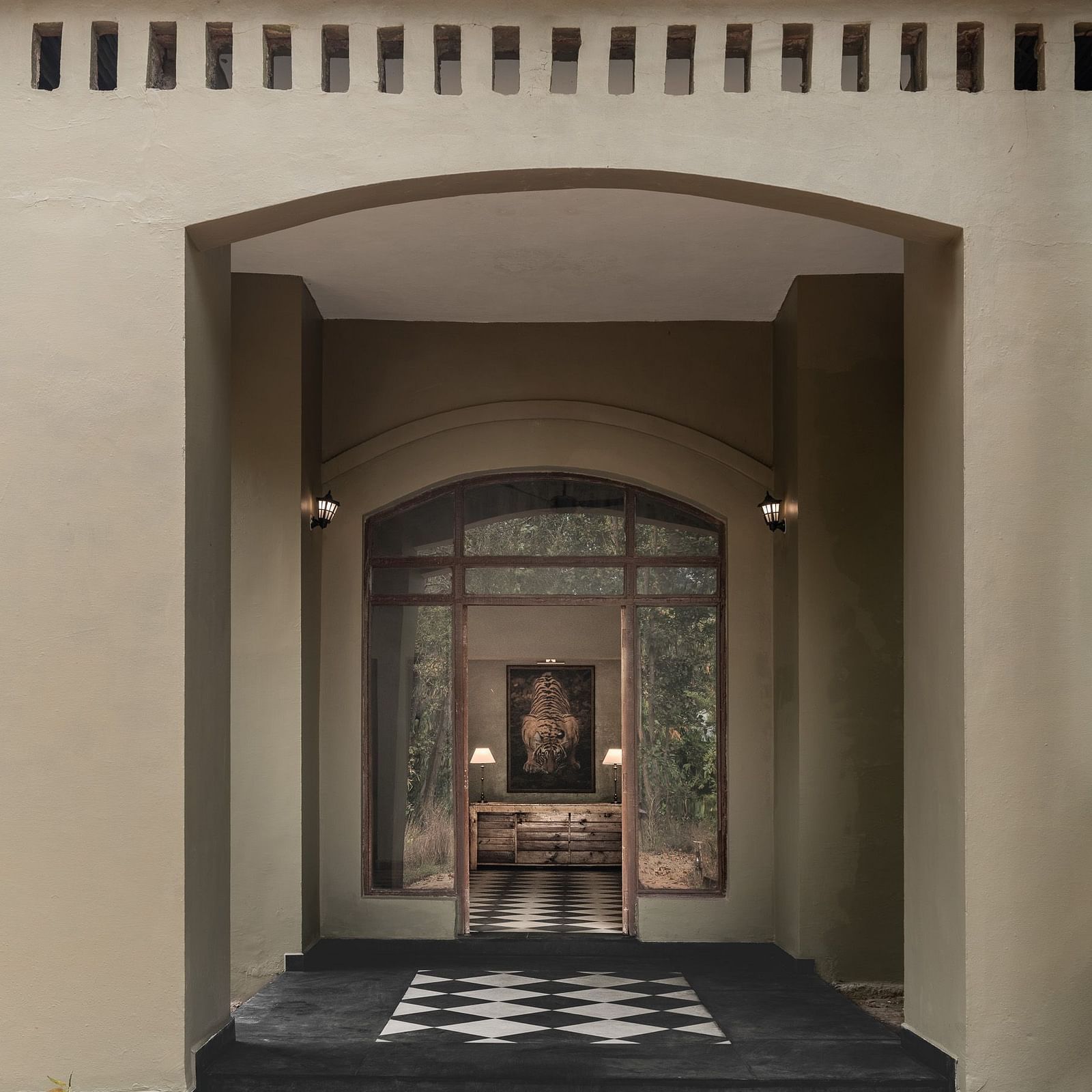 Entrance to the Reception at Saccharum Safari Lodge, Kanha Tiger Reserve 3