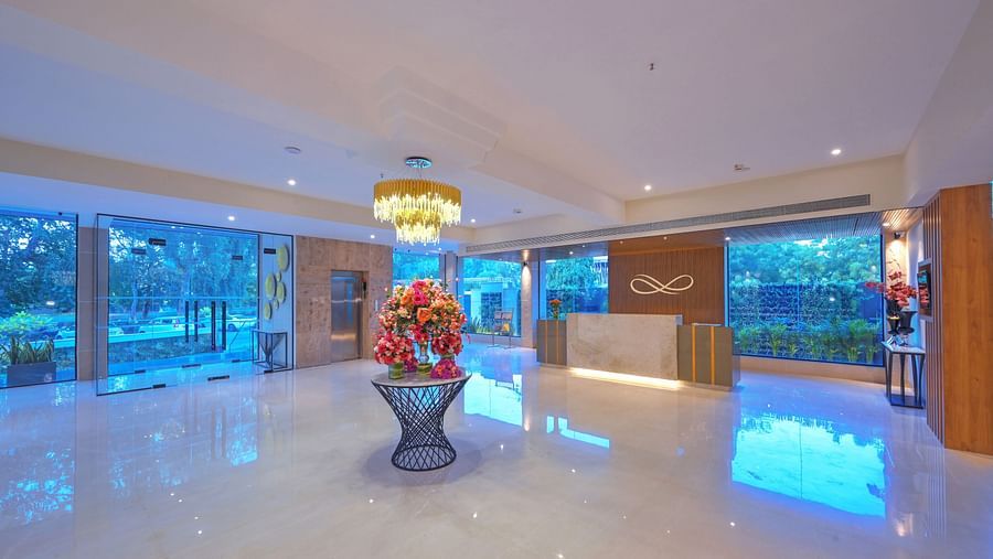A reception area of Royale Sarovar Portico, Agra
