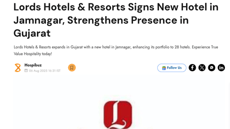 Screenshot of media promotion for Lords Hotels & Resorts.