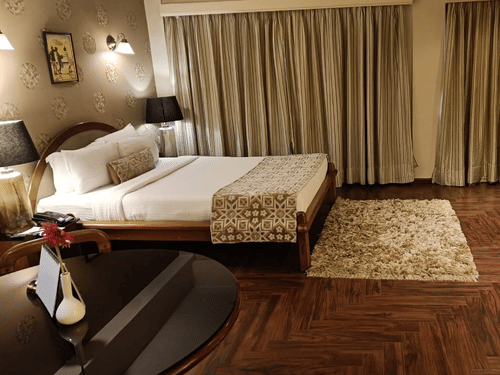 Luxurious hotel room with decor