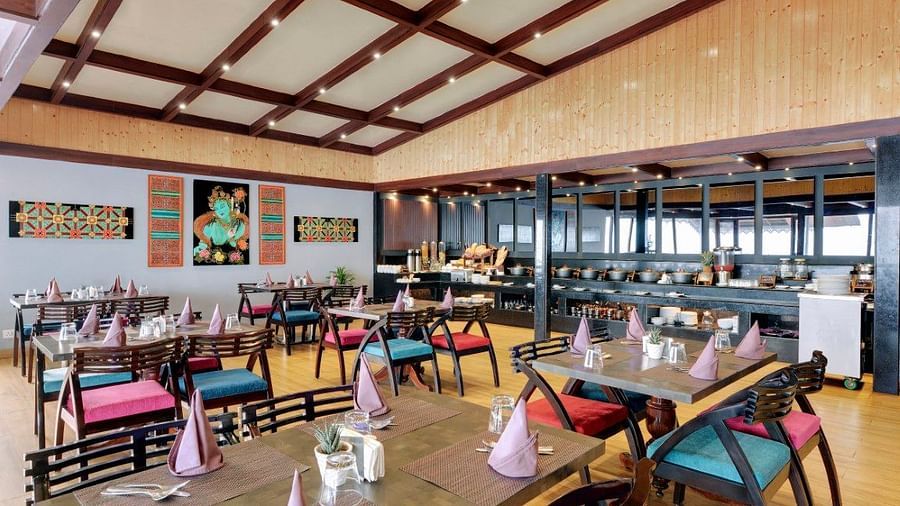 Image of the seating at Restaurant Blue Charcoal at Sumitel Vista T.V Tower 