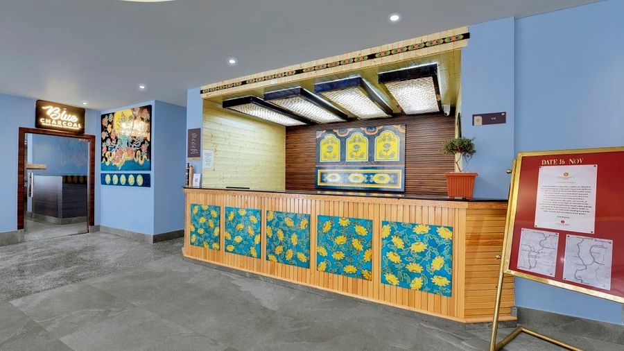 Shot of the reception desk at the resort | Yashshree Lachung