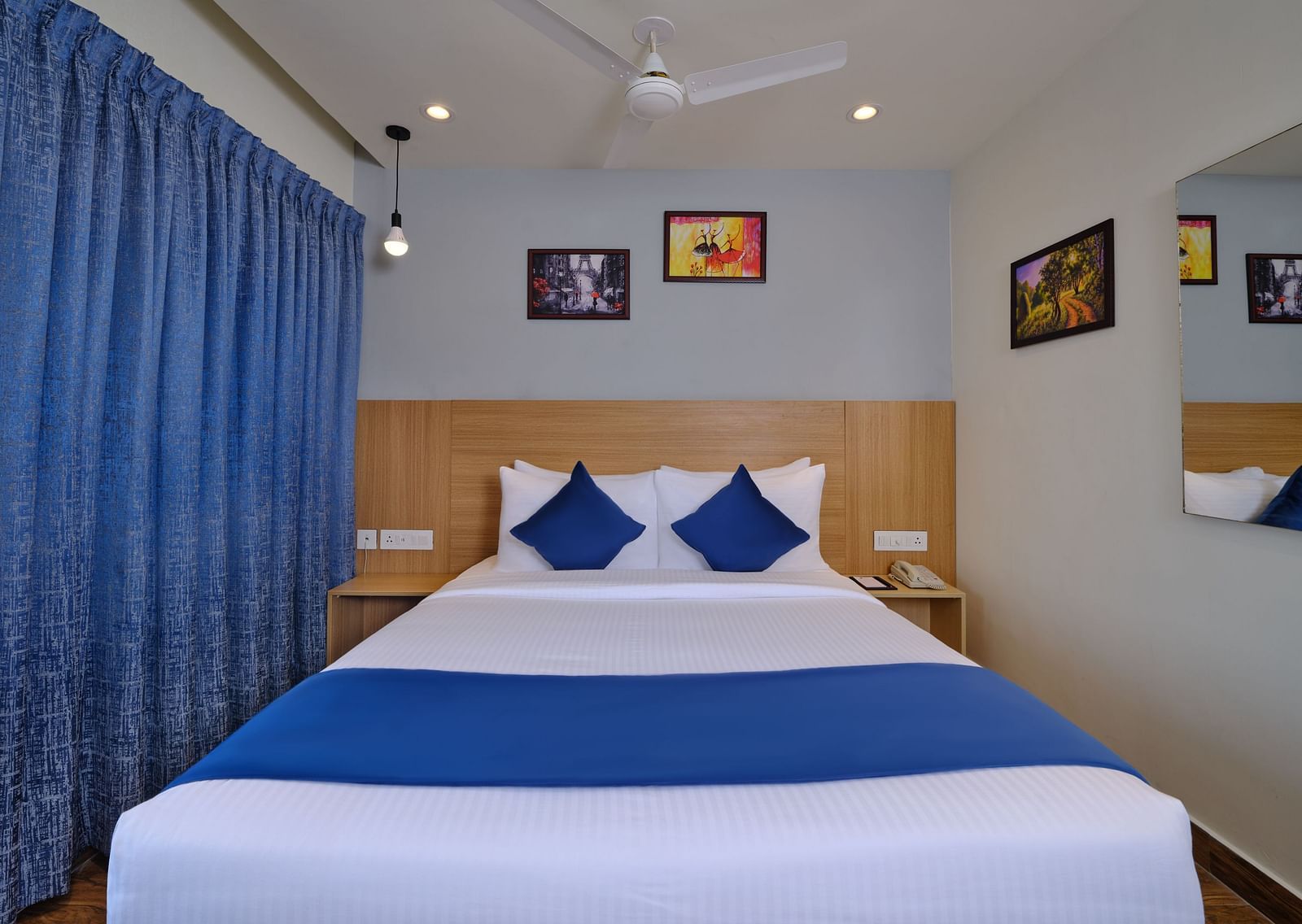 An overview of a room with a double bed at Essentia Premier Hotel, Chennai.