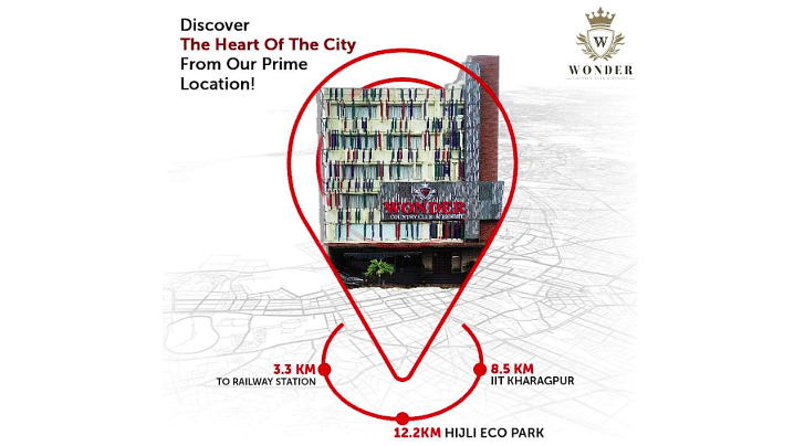 Location creative Where location of the hotel is pinned