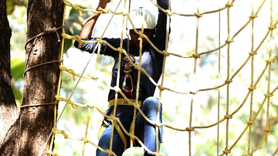 Net Climbing - Sajan - requiring strength and agility.