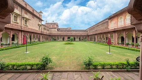 A facade image of Umed Bhawan Palace