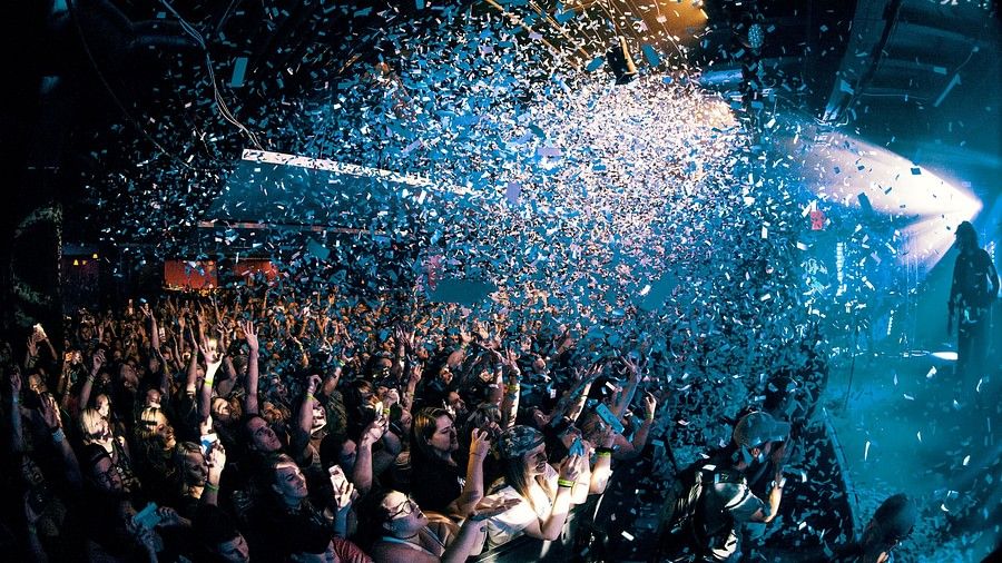 crowd partying