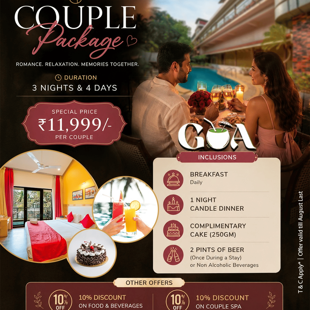 A poster for the package with offer details including validity and other benefits | Rosetum Anjuna