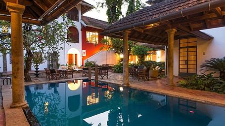 A swimming pool in Malbar House