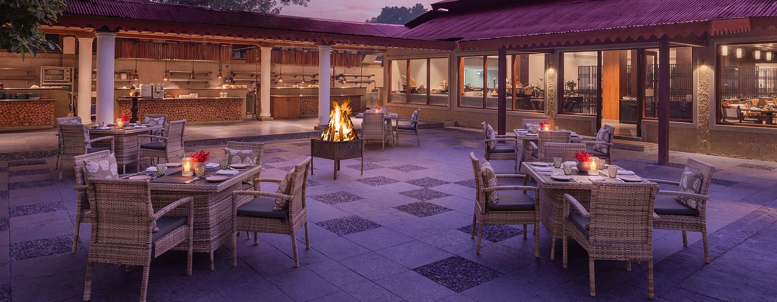 An image of an outdoor dining area beside a lake - The Riverview Retreat,  Corbett