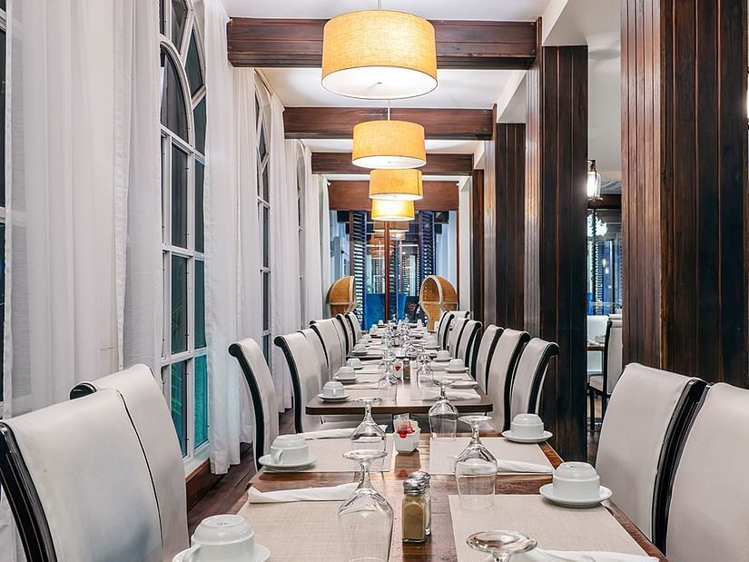 A dining setup in our event venue - S Hotel Kingston, Jamaica
