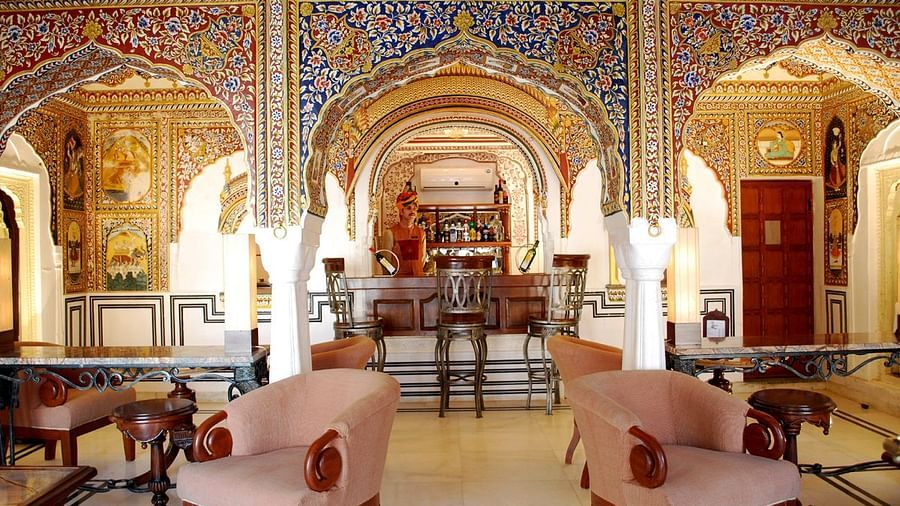 Sileh Khanna Coffee Shop n Bar with two chairs inside a hall  - Hotel Castle Mandawar, Jhunjunu