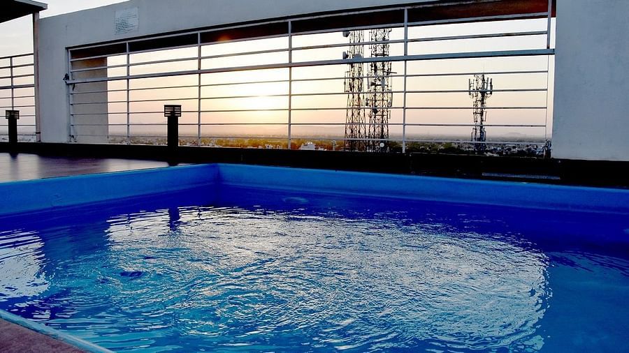 Close up shot of the swimming pool - Starlit Suites, Neemrana