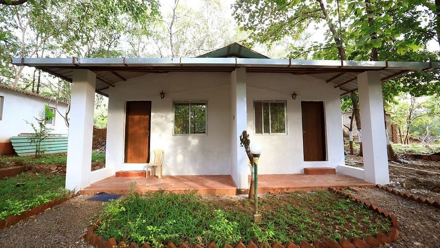 Warli Huts Exterior - Sajan - Experience rustic charm in the Warli AC & Non AC Huts at Nature Trails Sajan, reflecting local heritage.