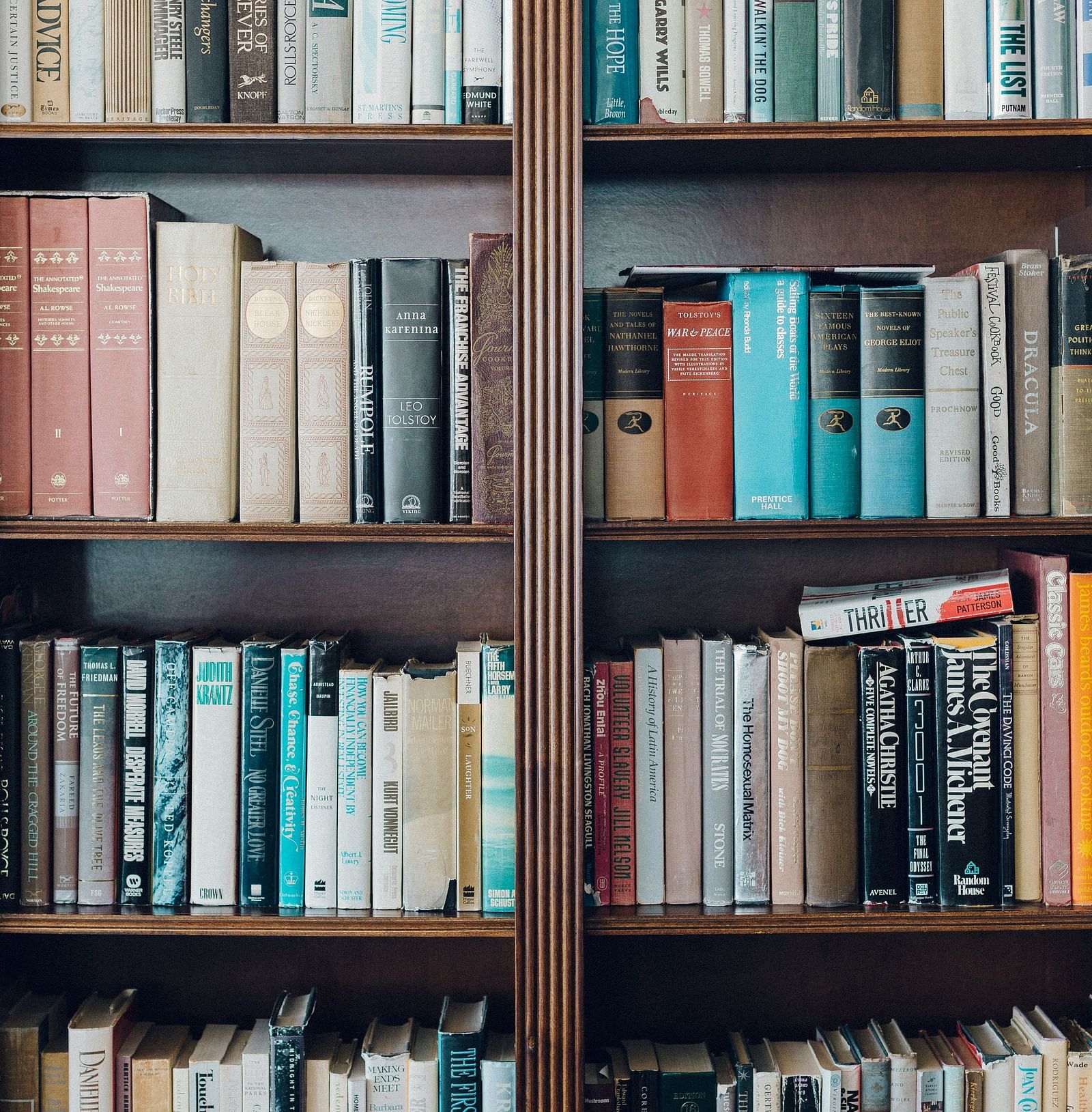 image of a well organised book shelf