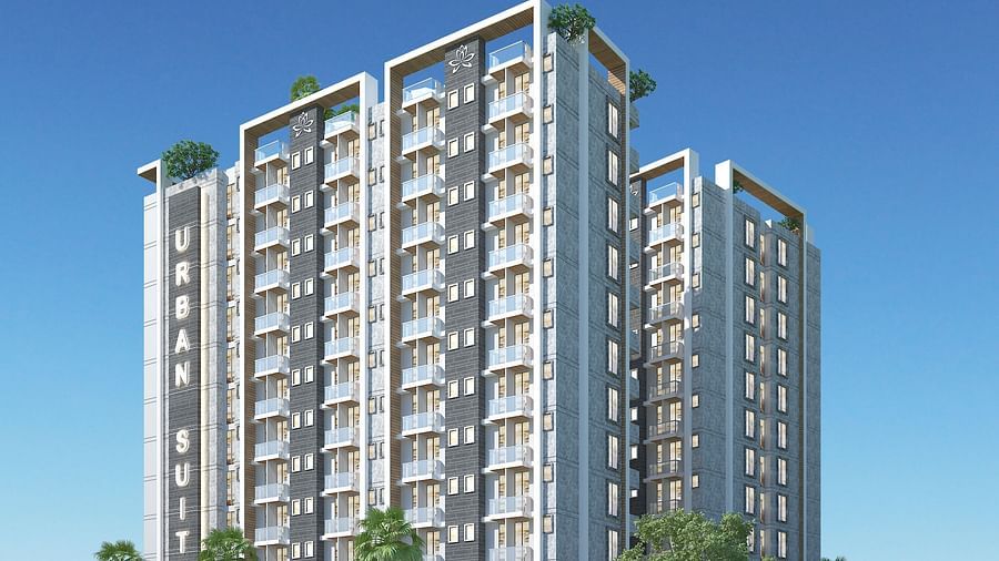 Front view of Urban Suites by BluSalzz, Jaipur set against the open sky.