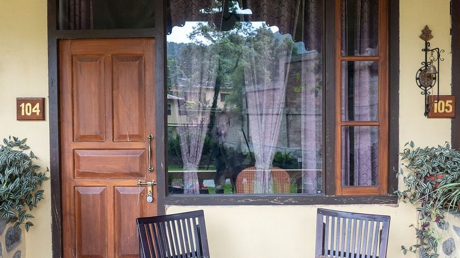 Two chairs in a balcony at The Pavilion, Nainital