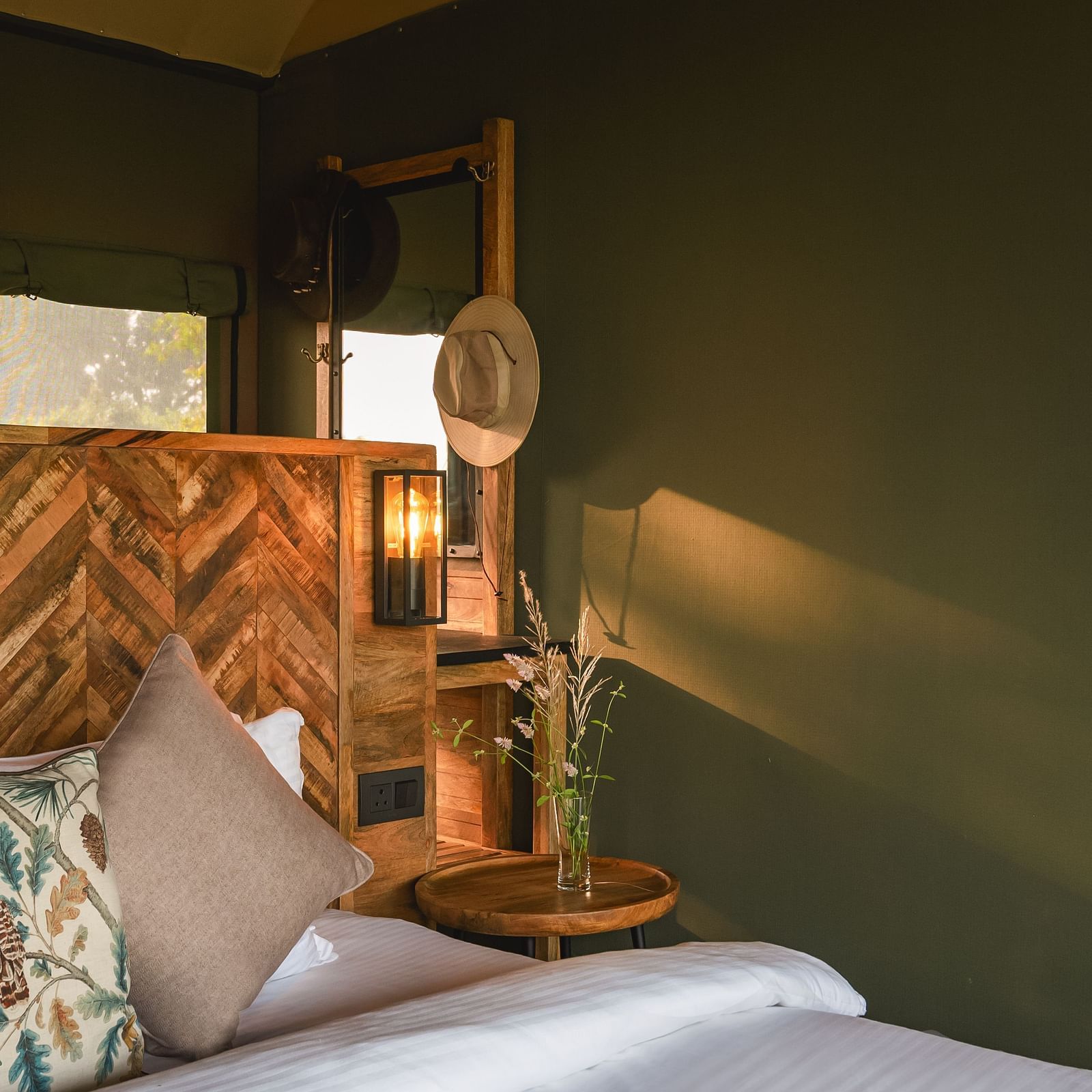 Image of a bed at Trees N Tigers, Tadoba.
