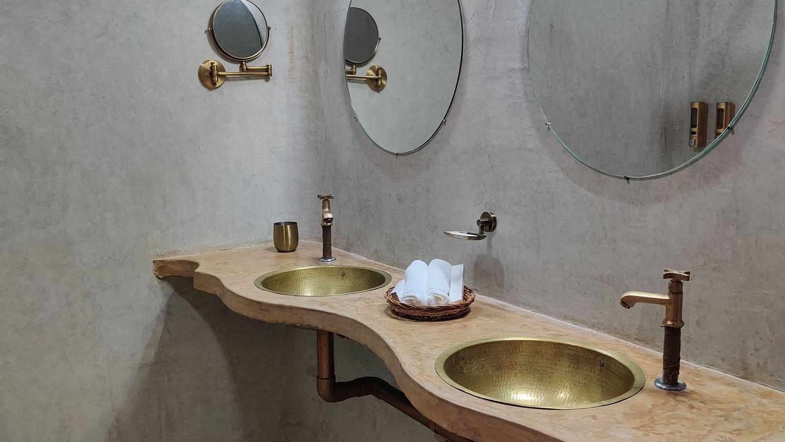 Two mirrors in the vanity area | Matsya Island Retreat