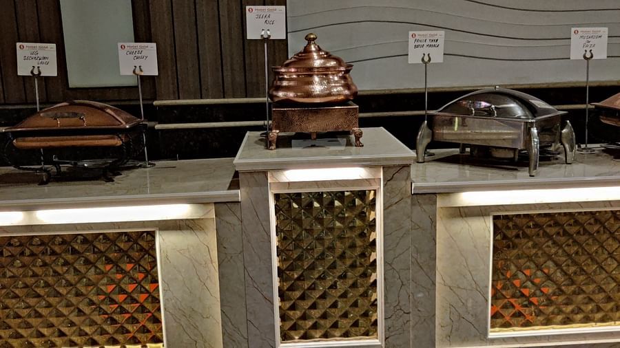 Close up shot of the Buffet Counter at our Banquet Hall at Hotel Gold, Panipat.