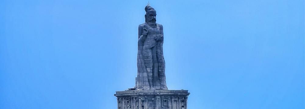 A statue surrounded by waters on all sides.