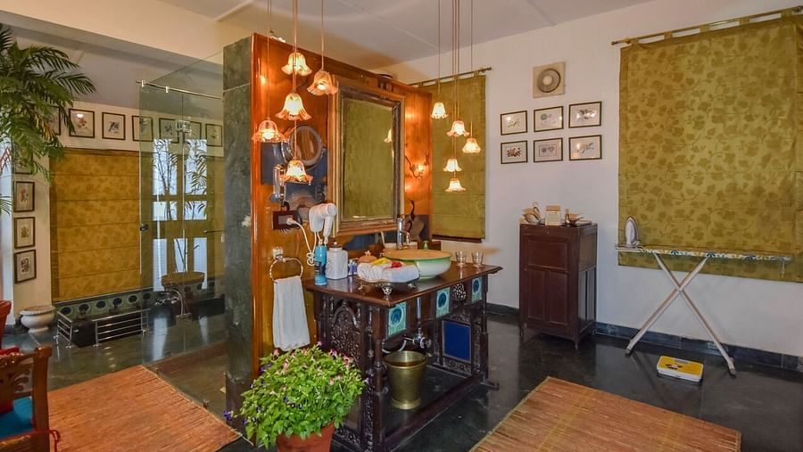 Image of interior of living area of a Hotel Room at Shaheen Bagh Resort Dehradun