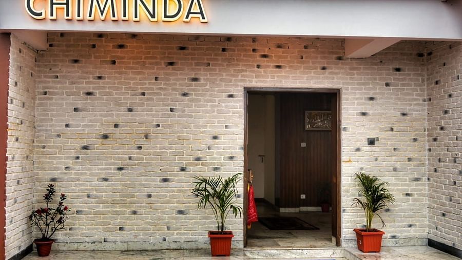 A facade image of the Entrance to the hotel displaying its name - Sumitel Chiminda, Pelling