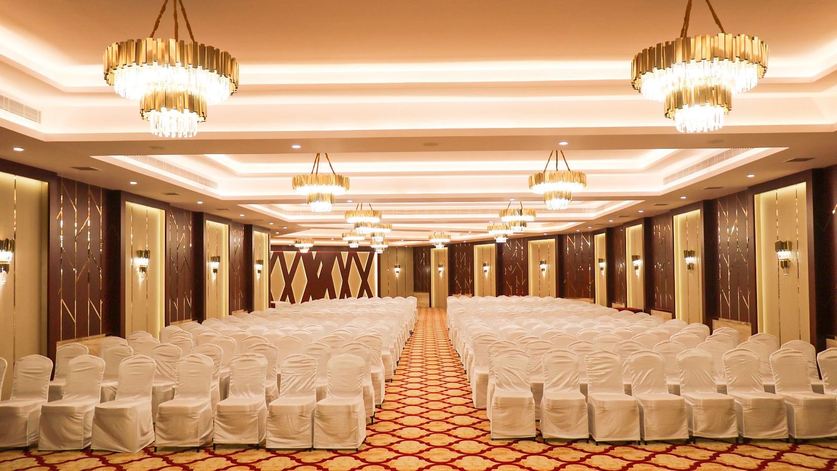 diamond banquet hall with seating arrangement for conference and weddings