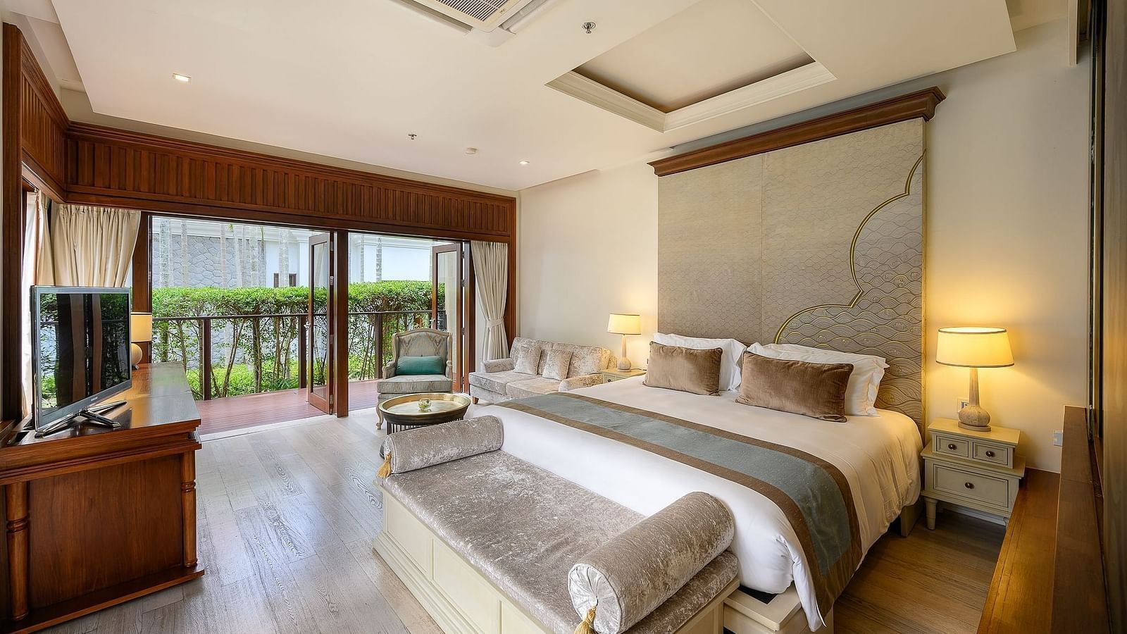 Spacious bedroom with king-size bed, garden view and neutral decor - Maikhao Dream Villa Resort & Spa, Phuket