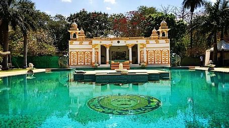 A pool at the Udai Bilas Palace