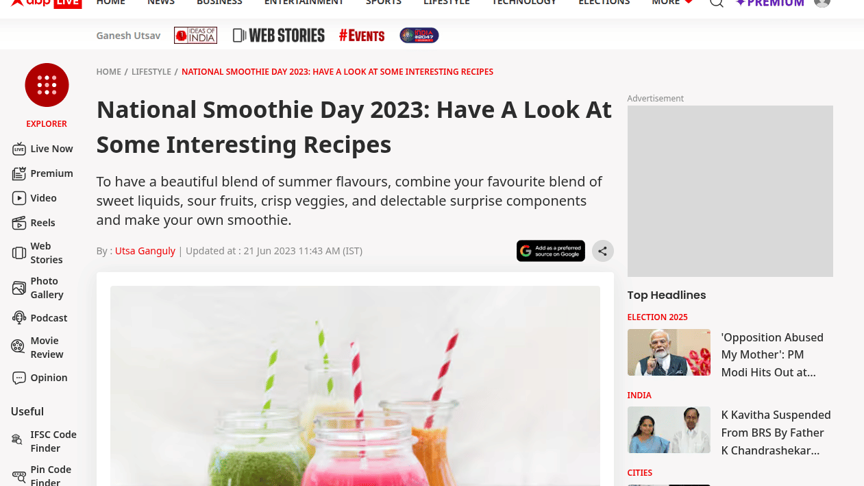 National Smoothie Day 2023 article showcasing colorful smoothies and health benefits.