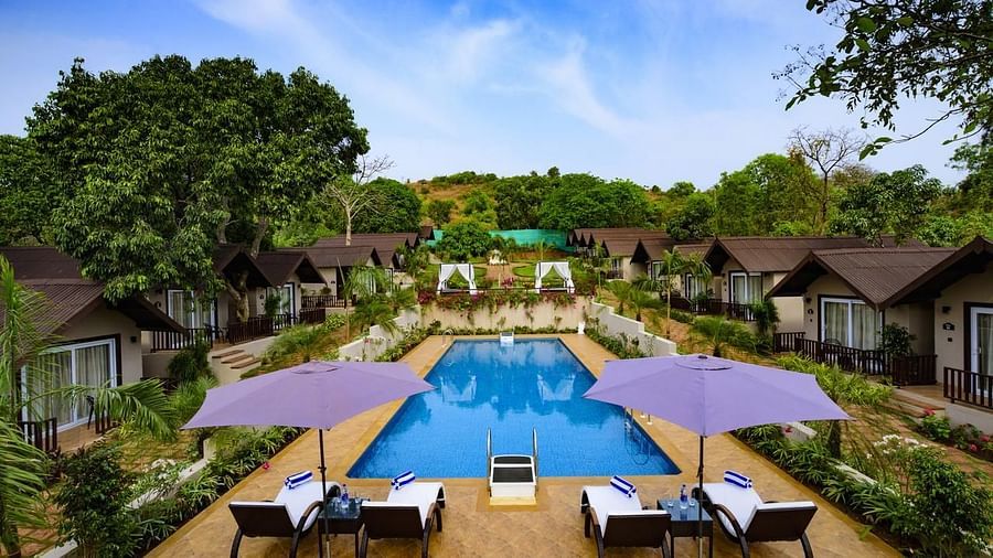 The well maintained Pool at our resort in Mandrem 