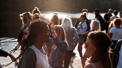 a couple of people enjoying the celebration