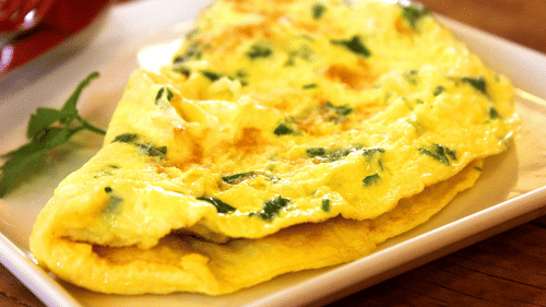 image of an omelette served on a plate