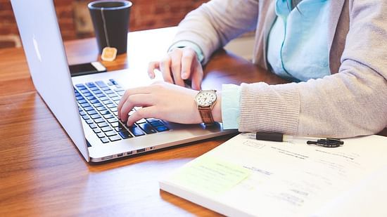 A person using a laptop
