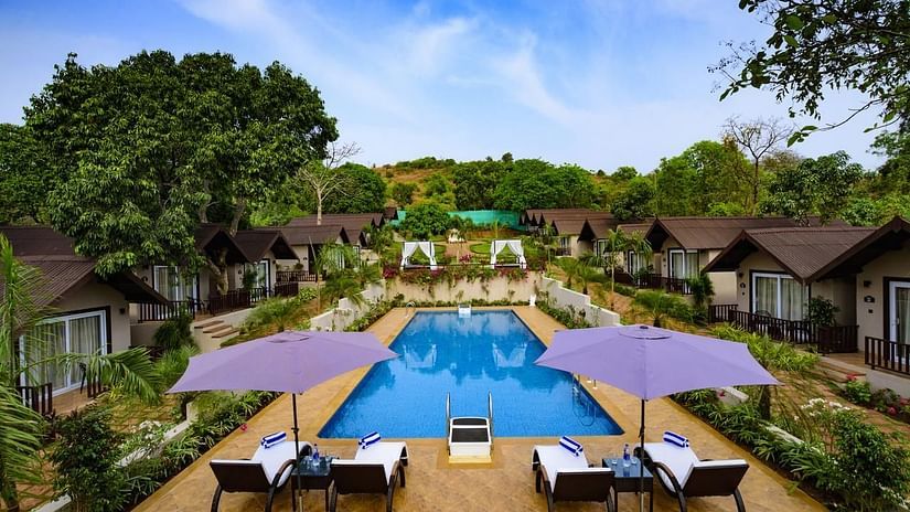 The well maintained Pool at our resort in Mandrem 