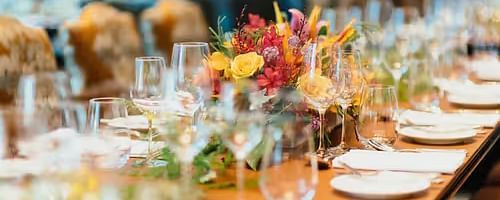 dinner table set for guests at Digantaa resort