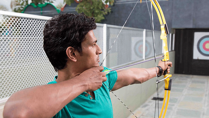 Archery game at Sahas Ramoji adventure park