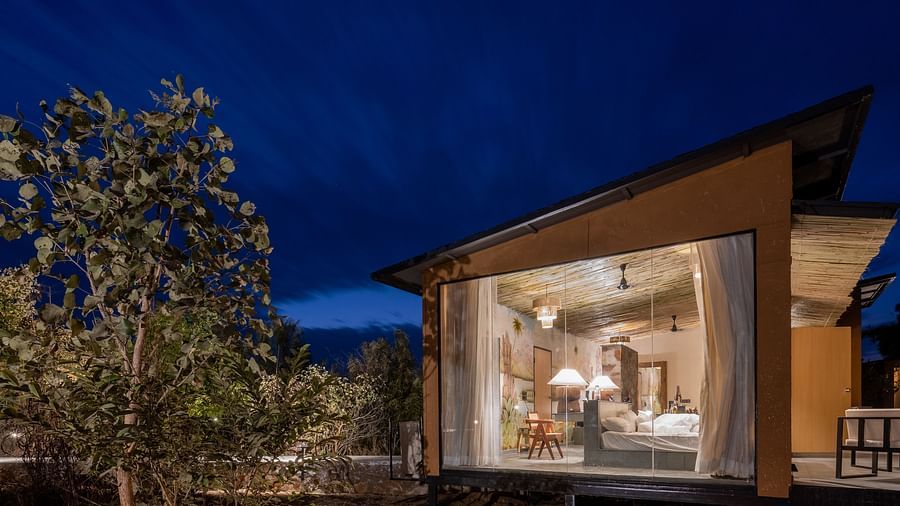 An image of the Forest Bungalow covered in lush greenery - Utsav Camp