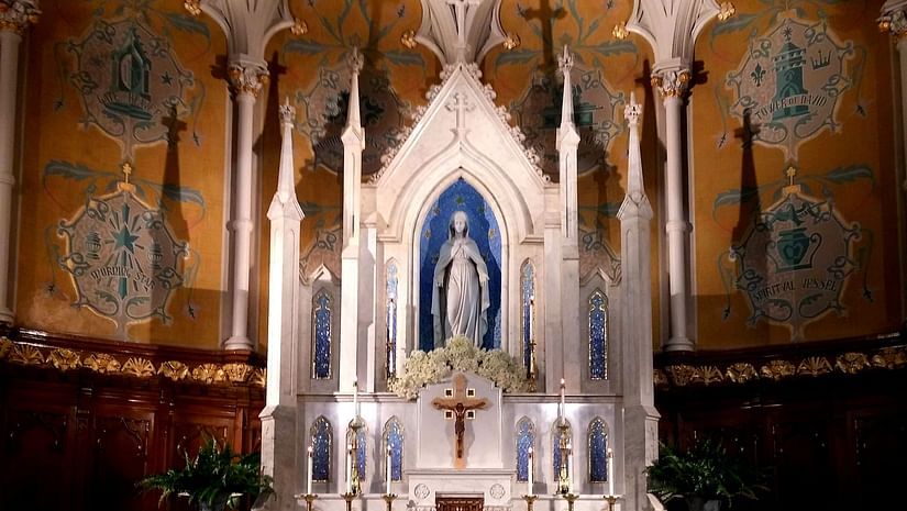 interior view of mount mary church bandra