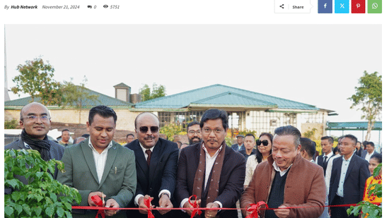 Officials cutting a ribbon at the inauguration of new luxury suites and banquet hall in Sohra, marking a boost to high-end tourism - Hotel Polo Towers Group