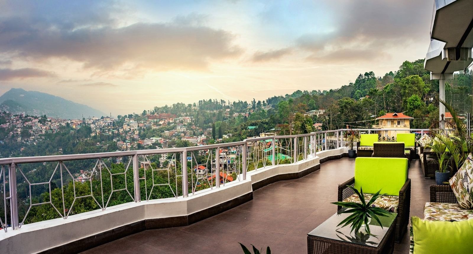 terrace view at Summit Lillium Hotel & Spa, Kalimpong