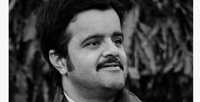 A black and white image of Luv Shekhawat