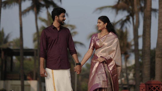 Traditional couple photoshoot at MGM Beach Resort.