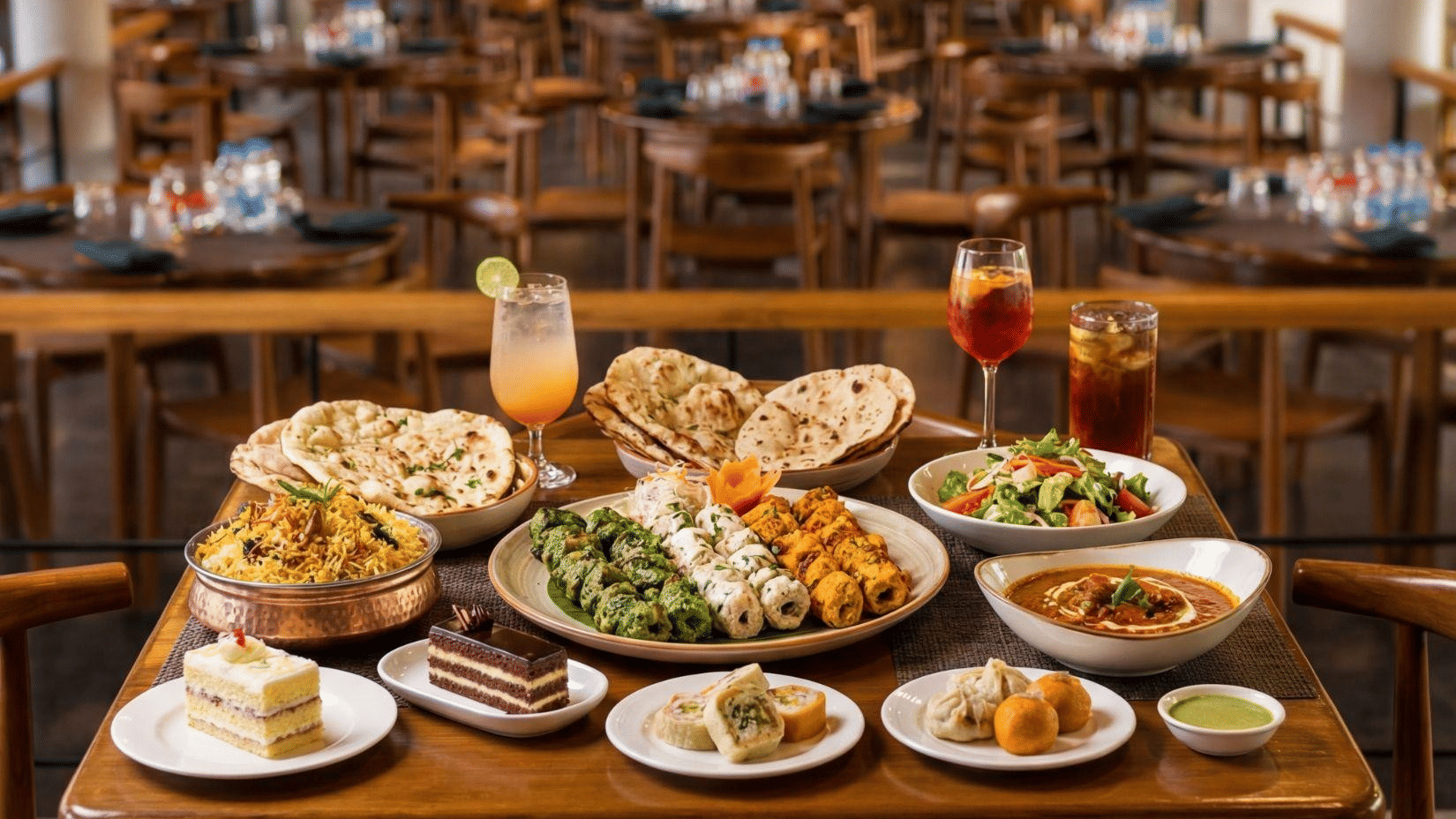 Buffet spread at Song of the Sea restaurant MGM Beach Resorts Chennai.