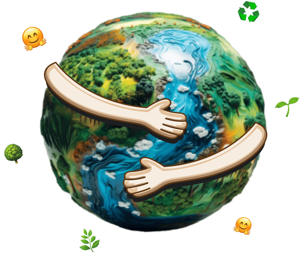 An image of Earth being hugged by two hands.