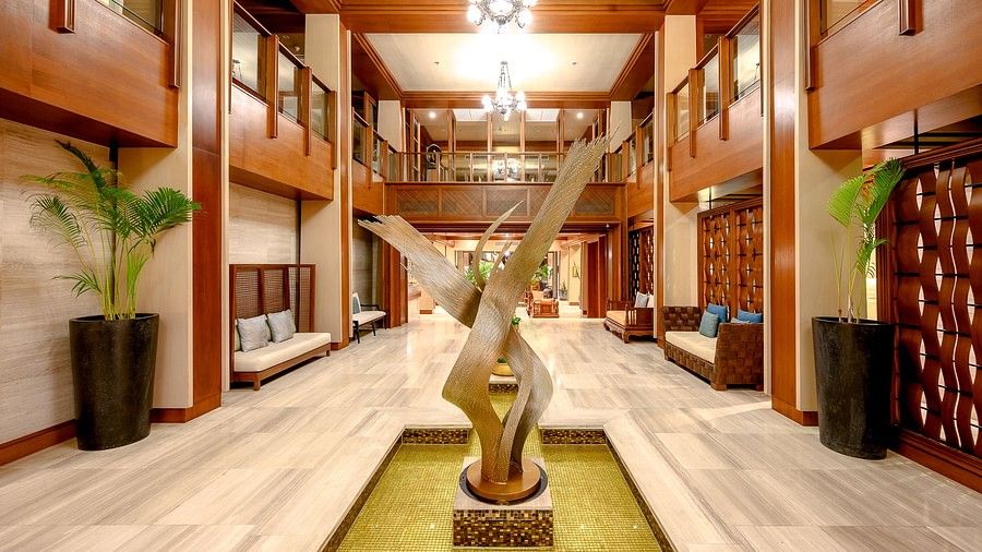 image of a modern mural in the lobby with bright lighting - Maikhao Dream Villa Resort & Spa, Phuket