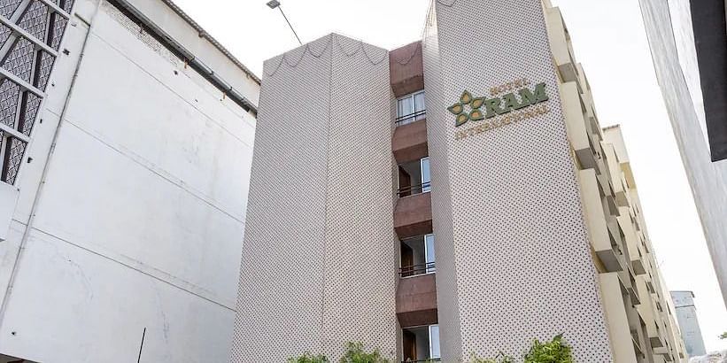 Low angle view of the exterior of the hotel - Hotel Ram International,  Pondicherry
