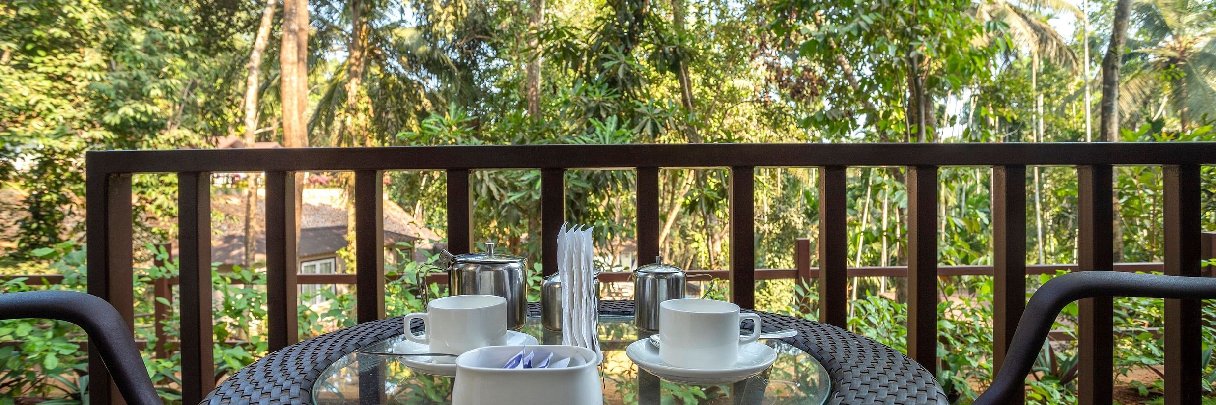Balcony of our nature view cottages in Gokarna - Stone Wood Nature Resort, Gokarna